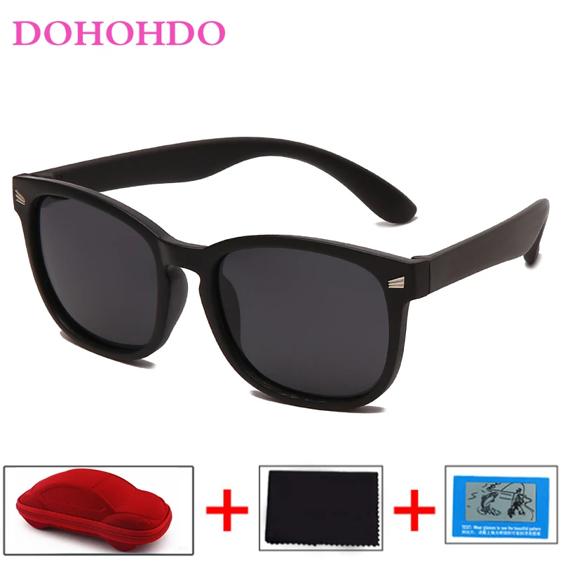 

Детские поляризованные солнцезащитные очки DOHOHDO для мальчиков и девочек, детские безопасные силиконовые солнцезащитные очки 100% UV400, детские очки с коробками