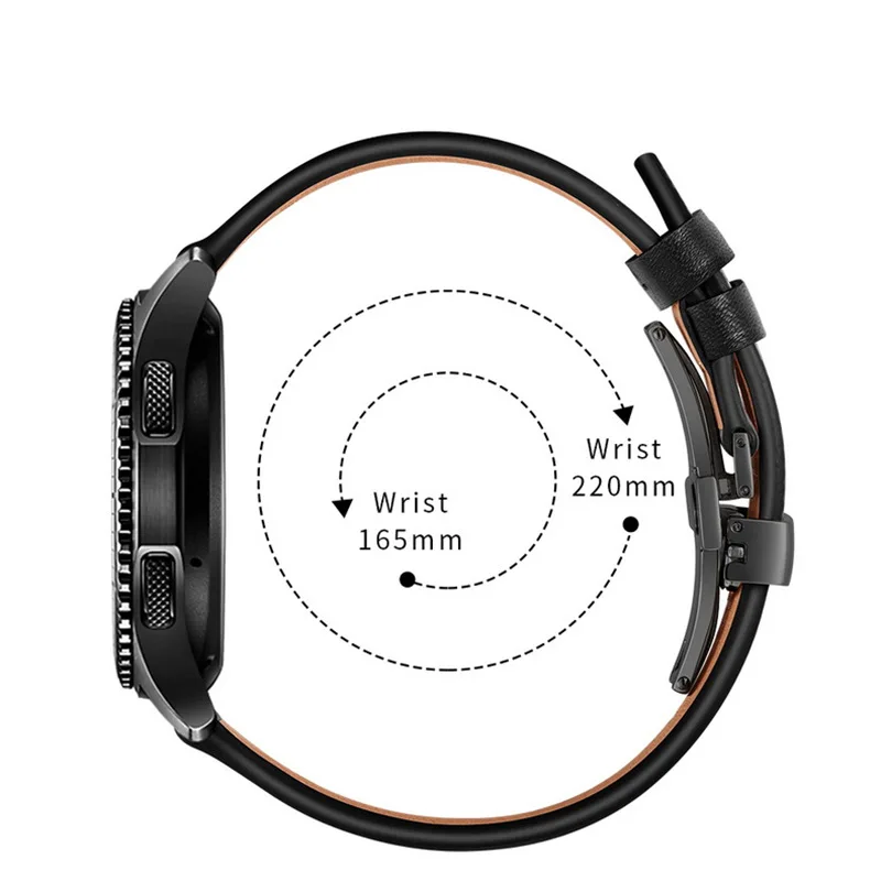 Итальянский кожаный ремешок для samsung galaxy watch 46 мм ремешок gear s3 ремешок 22 мм браслет huawei часы gt ремешок Бабочка Пряжка 46