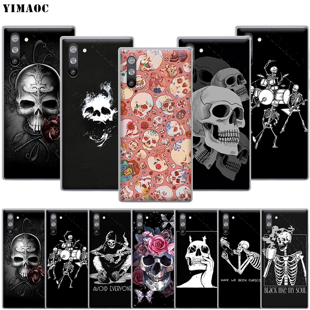 Чехол для телефона YIMAOC Bones с черепом Samsung Galaxy A5 A6 A7 A8 A9 J3 J5 J7 Note 8 9 10 M10 M20 M30 Plus|Бамперы|