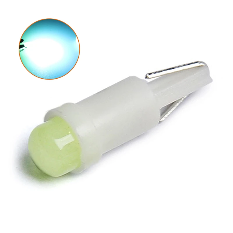 Ice blue 10 шт. авто светодиодный лампочка T5 1SMD автомобильный Cob инструмент, световой индикатор лампы автомобильные аксессуары интерьерный светильник капот пластиковый абажур - Цвет: Ice blue