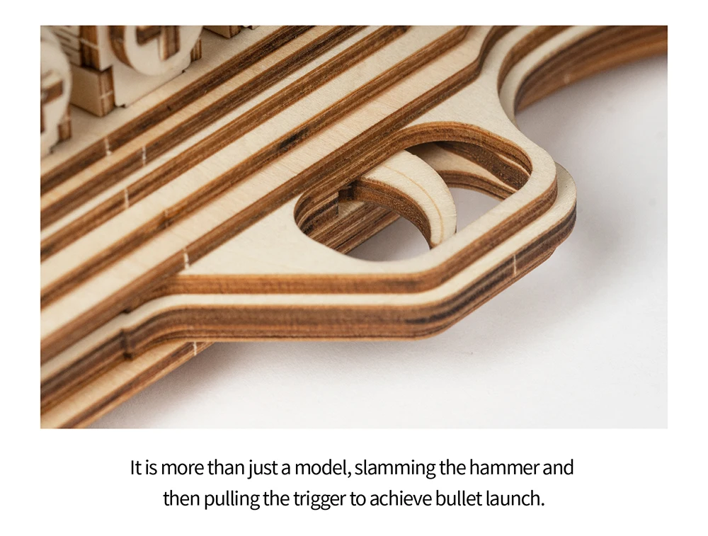 Robud 3D деревянные головоломки Резиновая лента пистолеты Защита справедливости игрушка Corsac M60 для подростков забавные игры на открытом воздухе шутер подарки LQ401