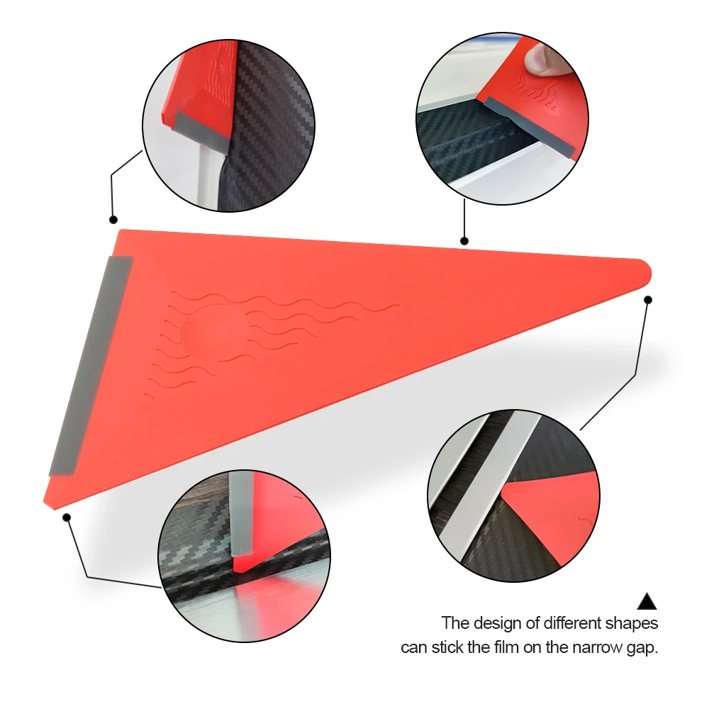 Window Tints Silicone Squeegee Carbon Fiber Vinyl Film Wrapping Car Plastic Scraper Household Glass Sticker Remover Tools