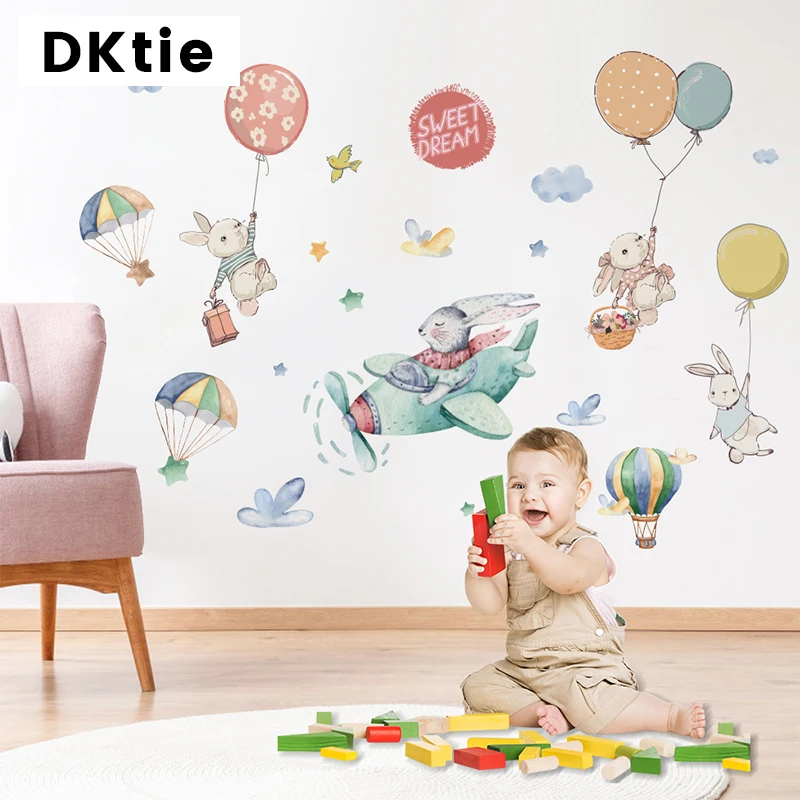 DKtie 40x60 см наклейки для детской комнаты различные рисунки милые Мультяшные на