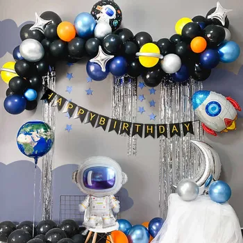 

2020 Hot sale Creative Outer Space Party Astronaut Rocket Airplane Foil Balloons Boy Kids Toy Birthday Party Decoration Favors