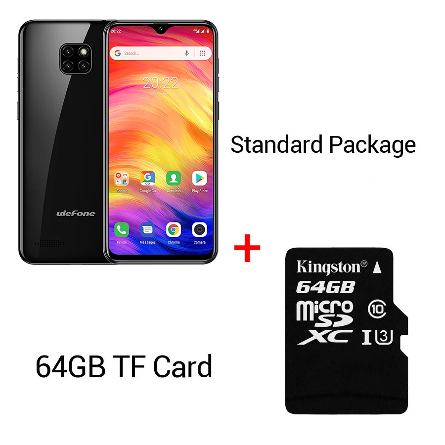 Black N 64GB Card Ulefone Note 7 Android 9,0 6," экран капли воды смартфон 3500 мАч 19:9 четырехъядерный 1 ГБ ОЗУ 16 Гб ПЗУ WCDMA мобильный телефон - Цвет: Black N 64GB Card