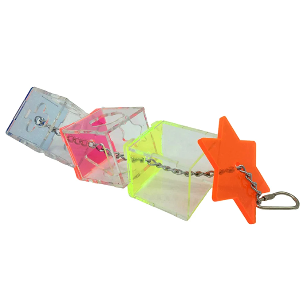 3 Layer Parrot Hanging Chewing Feeding Toy Bird Feeding Transparent Food Feeder Holder Hanging Forage Box Cage Toy