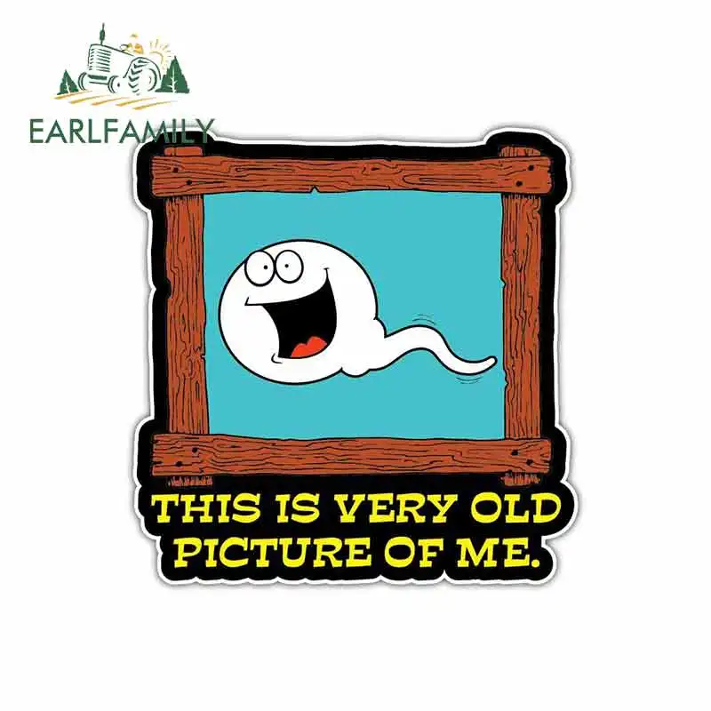 

EARLFAMILY 13cm x 12.7cm for Old Picture Photo Frame Sperm Logo Car Stickers Vinyl JDM Bumper Trunk Truck Graphics Fine Decal