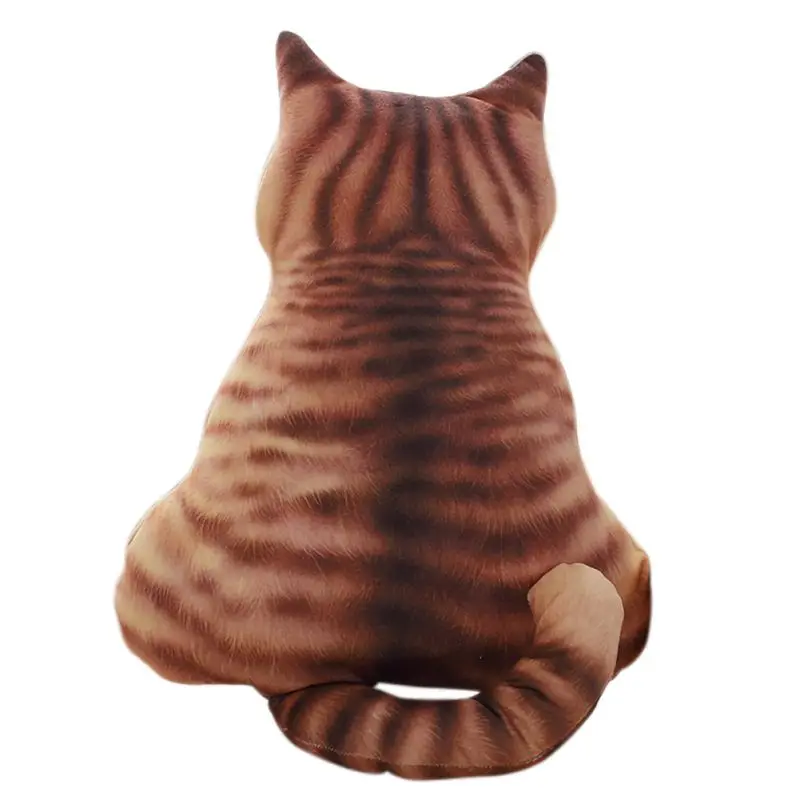 1 шт. Подушка Милая подушка 3D печать кошка задняя Подушка плюшевая имитация кошка подарок диванная декоративная подушка - Цвет: C
