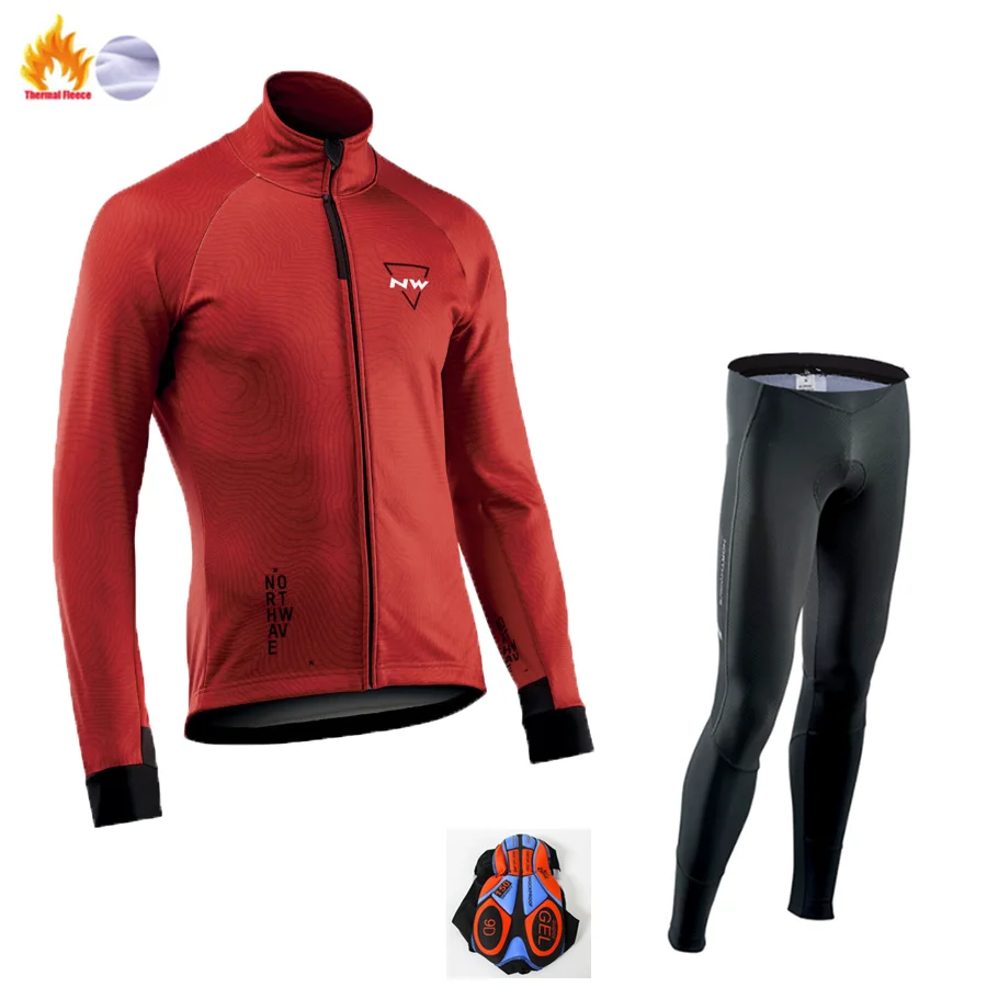 Winter Jersey Suit Велокофты Pro Team NW зимняя флисовая одежда для велоспорта MTB велокомбинезоны комплект Ropa Ciclismo триатлон - Цвет: Winter Jersey Suit