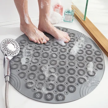 

Round PVC Bathroom Mat Anti Slip Bath Shower Mat Foot Massage Rug Kitchen Bathroom Floor Rug Mat Water-proof Carpet Rug