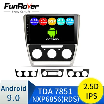 

FUNROVER IPS+2.5D android 9.0 car radio multimedia player dvd For Skoda Octavia 2008-2013 gps navigation stereo 4G SIM 2G 32G FM