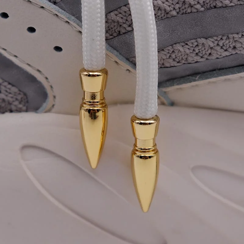 20 teile/los goldene DIY Metall Aglets Schnürsenkel Spitzen Enden Ersatz Kupfer Shinny Farbe Dekoration Reparatur Schloss Clips für Turnschuhe – Detail 3