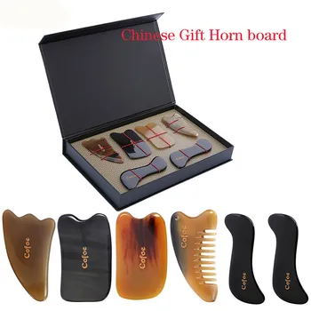 

Cofoe 6 PCS Skin Facial Head Body Care Treatment Slimming Massage GUASHA Board Comb Scraping Scraper Massager Tool Set GIFT