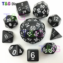 Hot Verkoop 10cs Digitale Dobbelstenen Set T & G Hoge Kwaliteit D4, D6, D8, D10, D %, D12,, D20, D24, D30, d60 Met Zak Voor Rpg Rol Playing Game Gift