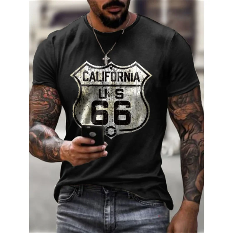 3D Triumph Motorcycle Print T-shirt Oversize Tshirt Unisex Round Neck Summer Men's Clothing Short Sleeves Cool Male Tops Tees