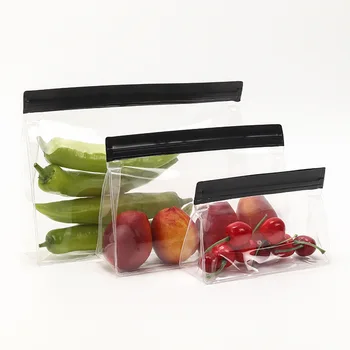 

3PCS/Lot PEVA Reusable Food Storage Bag Transparent Self-sealing Refrigerator Food Fresh-keeping Bags