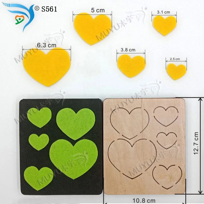 Новая деревянная форма в форме сердца для скрапбукинга Thickness-15.8mm S561