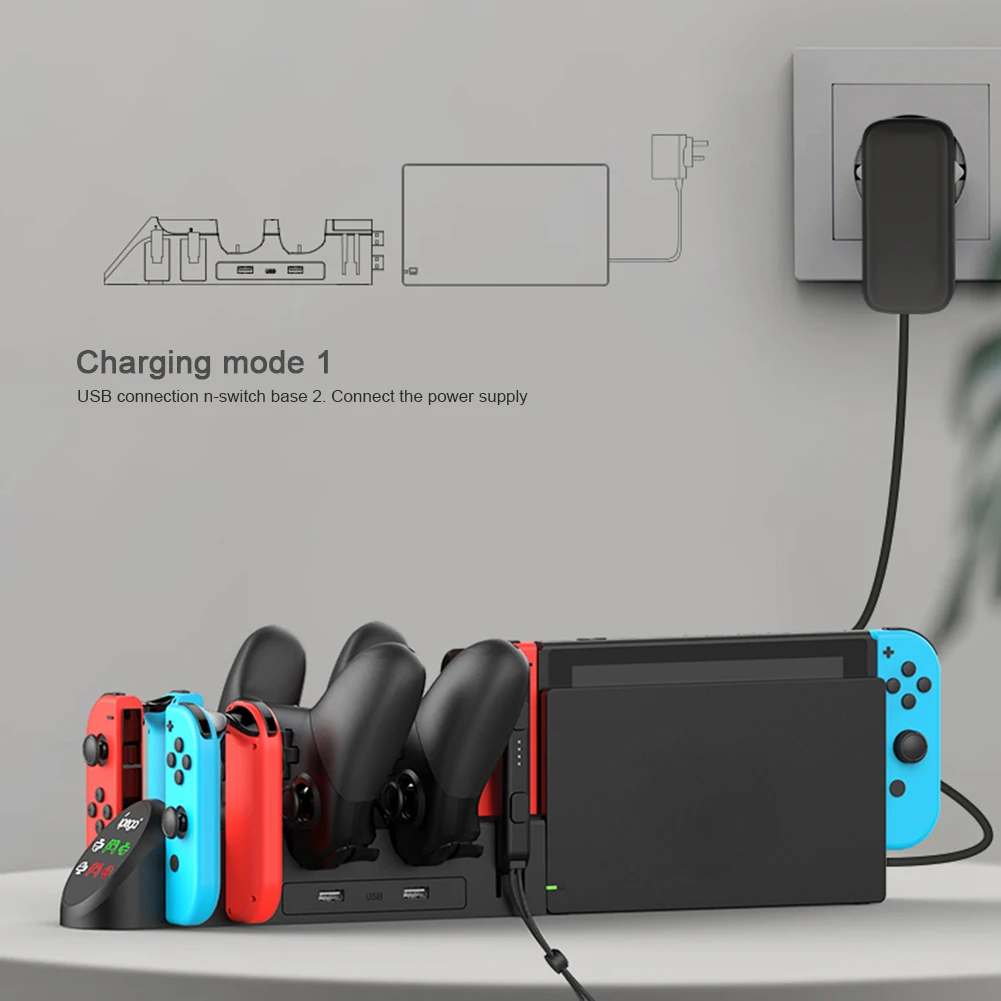 Ipega PG 9187 6 в 1 зарядная док станция подставка подходит для переключателя Joy Con Pro