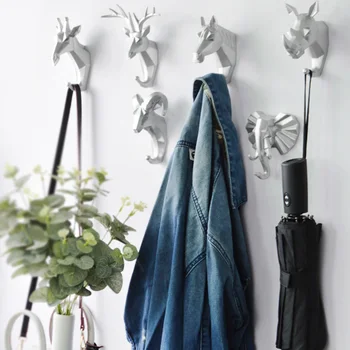 

Resin Animal Head Hook Hanger Rack Holder Wall Mount Home Room Decor Coat Hat Key Hook YU-Home