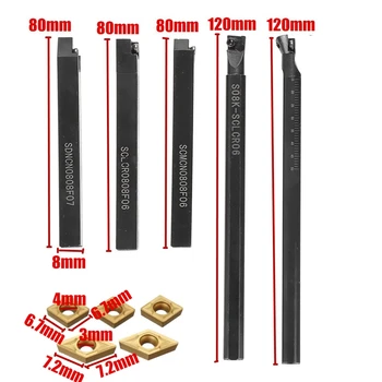 

New 8mm Shank Indexable Lathe Turning Tool Holder with CCMT060204 DCMT070204 Carbide Inserts for CNC Machine