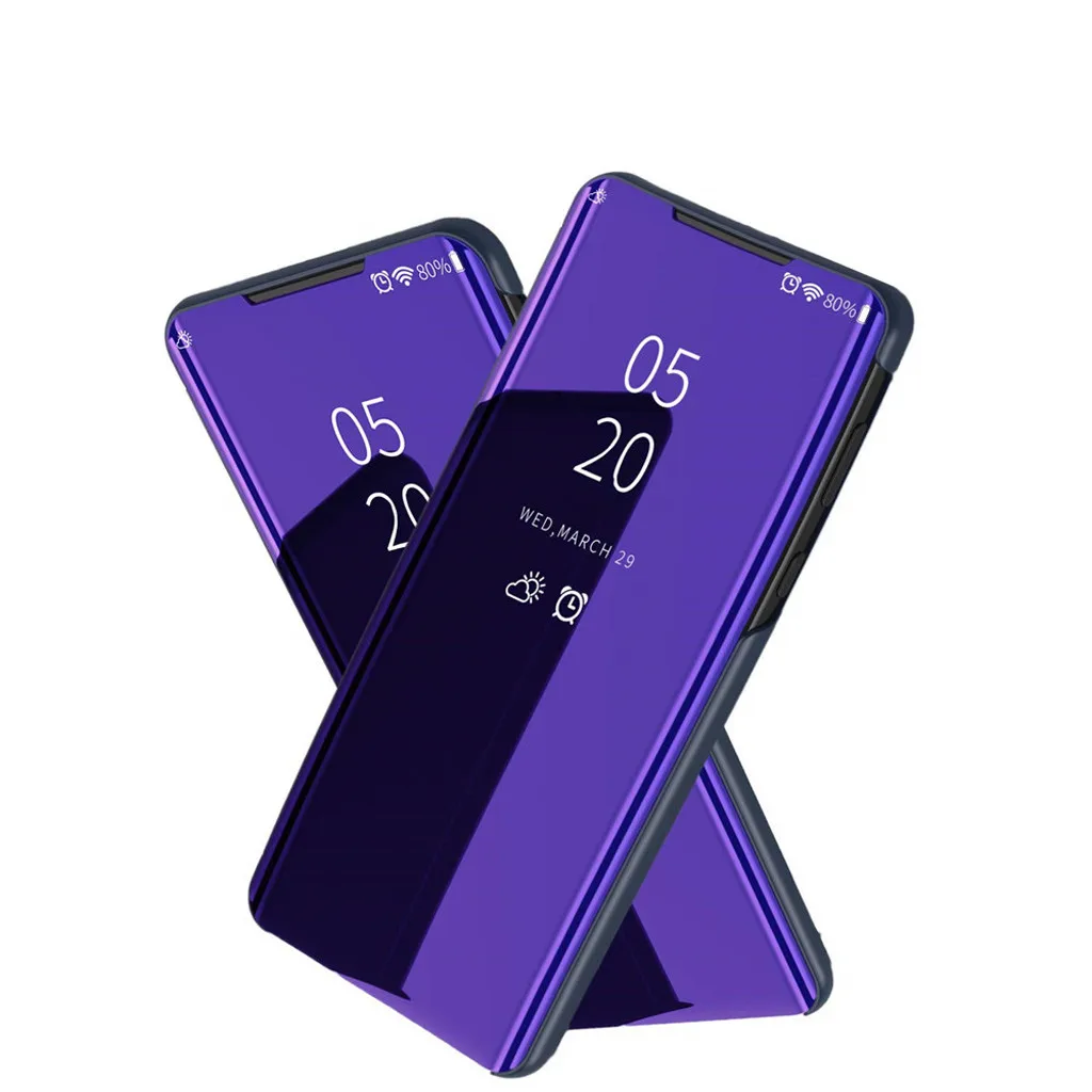 Роскошное умное зеркало сон Пробуждение Флип Чехол для samsung Galaxy Note 10+ 5G Y20 - Цвет: Dark Blue
