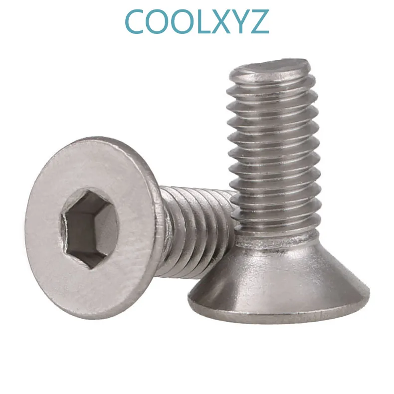 uxcell DIN7991 M3x50mm 316 Stainless Steel Flat Head Hex Socket Cap Screw Bolt 20pcs