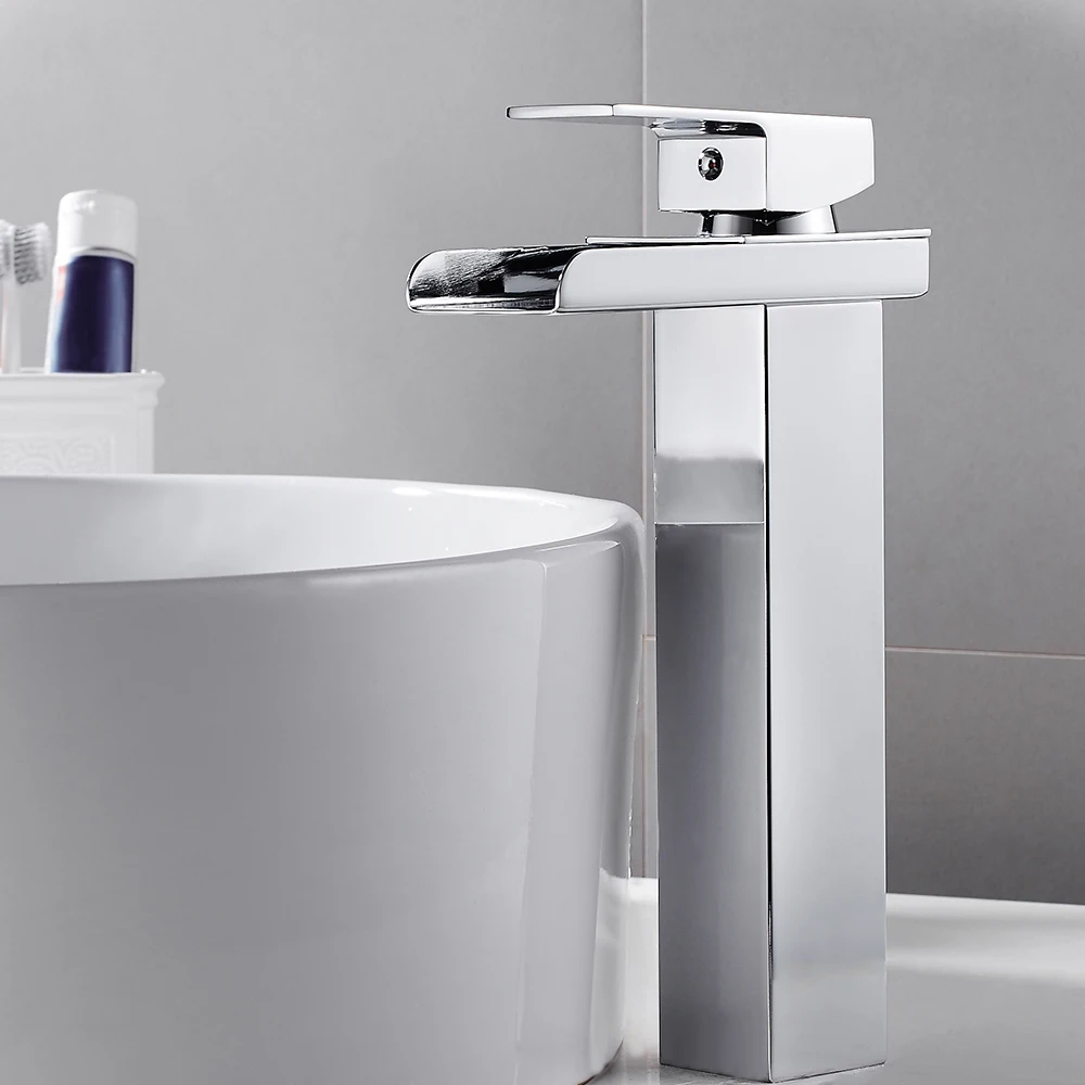 Смеситель для раковины смесители Высокий Однорычажный хромированный Водопад