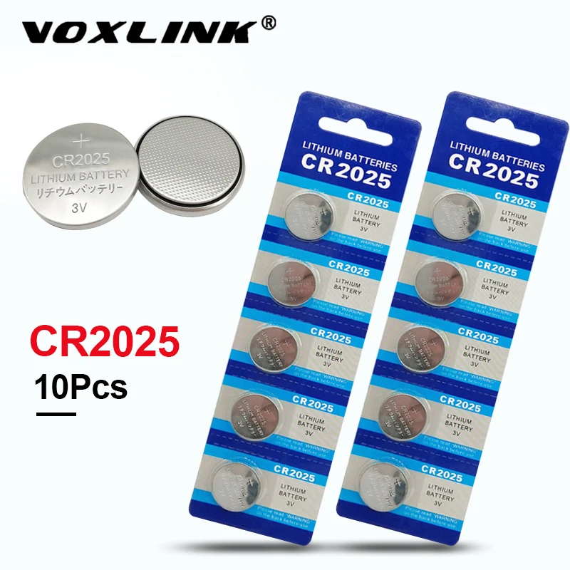 

VOXLINK cr2025 original brand new battery 3v button cell coin batteries for Toys watch computer toy remote control 10Pcs cr2025
