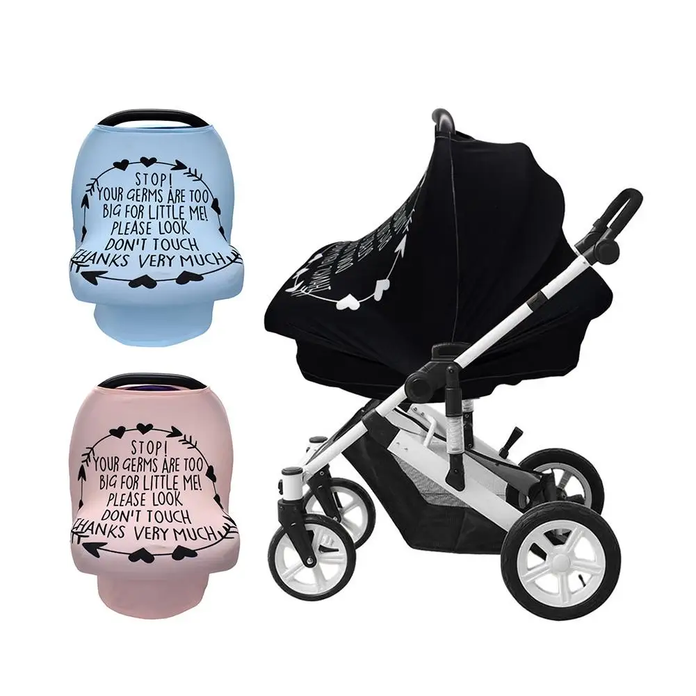 No Touching Sign Baby Car Seat Cover Privacy Nursing Cover Breastfeeding Scarf Preemie No Touching Carseat Canopy multifunctional 5 in 1 baby breastfeeding cover car seat cover canopy shopping cart cover trendy scarf breathable nursing cover