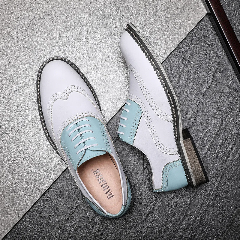 New Autumn Fashion Trend Casual Men Shoes British Formal Dress Real Leather Shoes Wedding Business Brogue Loafers Oxfords