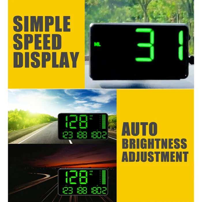 Digital Speedometers Hud Heads Up Display 5.5inch Large Screen with Driving Odometer Overspeed Alarm CSL88