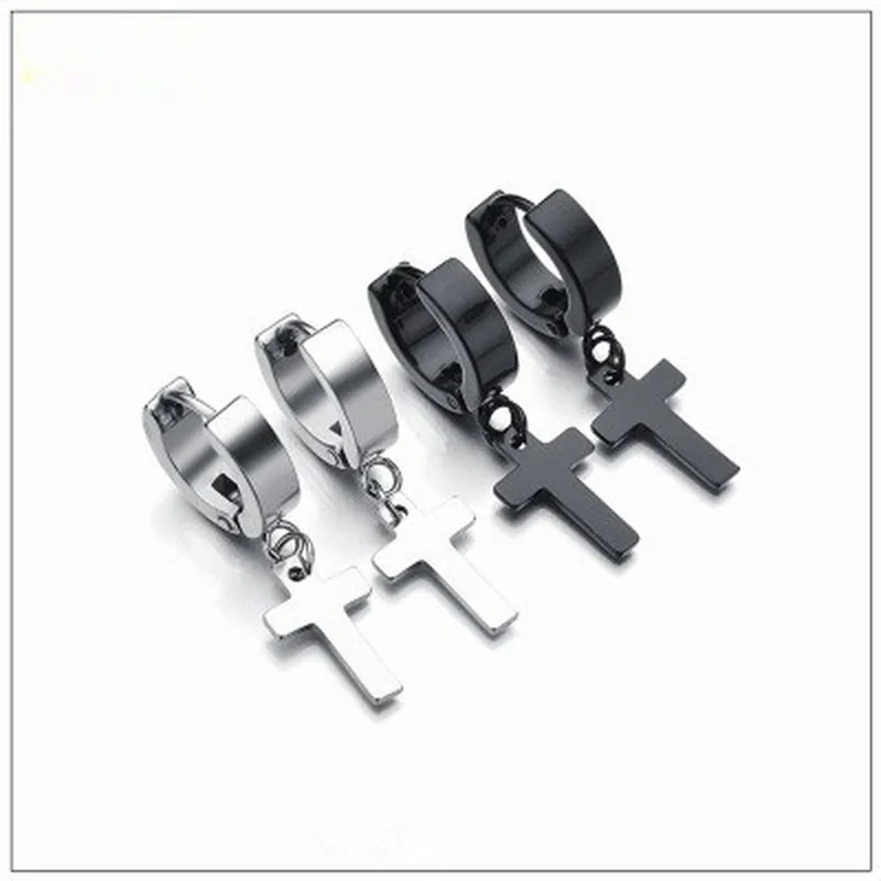 Серьги капли из нержавеющей стали для мужчин и женщин черные/Серебристые серьги