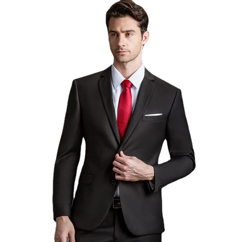 

Casual Men Suit For Business Wedding Simple Men's Tuxedos Elegant Men Suits 2 Pieces Sets (Jacket+Pants) Costume Homme