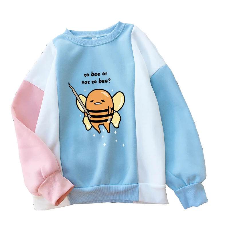 Женские флисовые толстовки с капюшоном Gudetama To Bee Or Not повседневные топы круглым