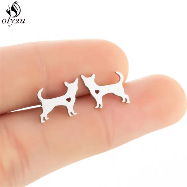 Lovely Stainless Steel Cat Earrings for Women Children Jewelry Trendy Cute Animal Dog Paw Stud Earrings Girls Birthday Gifts 280