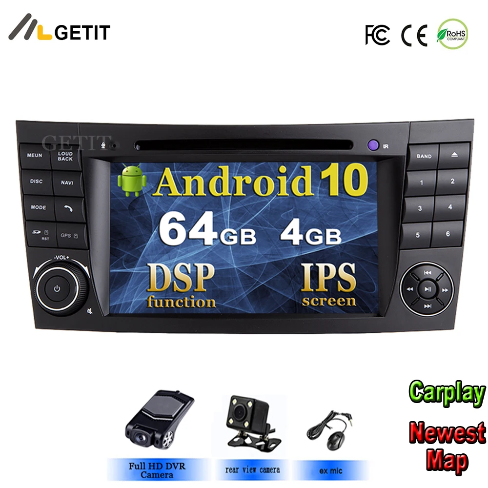 DSP ips экран Android 10 автомобильный DVD мультимедийный плеер для Mercedes/Benz W209 W463 W219 W211 с радио WiFi BT Стерео gps