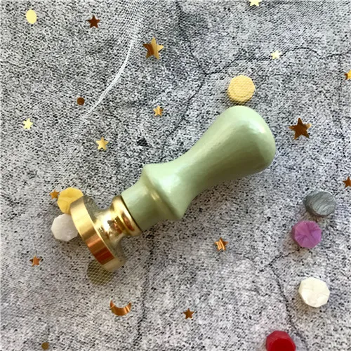 Light green 1 предмет. Деревянная ручка воск печать штамп аксессуары портативный мини Diy уплотнительный инструмент Ретро Макарон цвет простой захват - Цвет: Light green