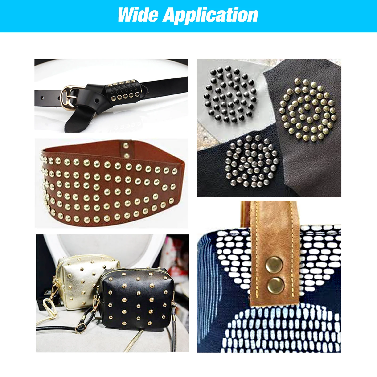 Metal Rivets 100Sets 5-15mm Metal Double Cap Rivets Stud Round Nail Rivet For Leathercraft Accessories Repair Shoes Bag Belt Clothing Garment