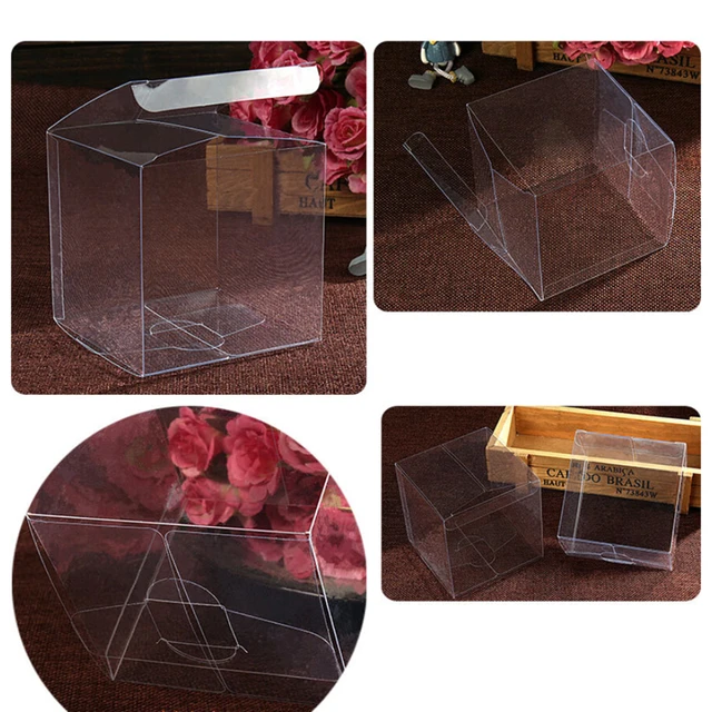 50Pcs Clear Plastic Boxes for Gifts Pvc Packing Box Gift Packaging