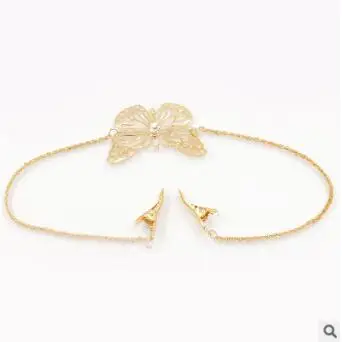 1 60pcs/lot DIY Simple Gold Alloy Flowers Leaf Tassel Head Bands Butterflies HeadBands Hair Styling Tools Accessory HA1537 - Цвет: 1