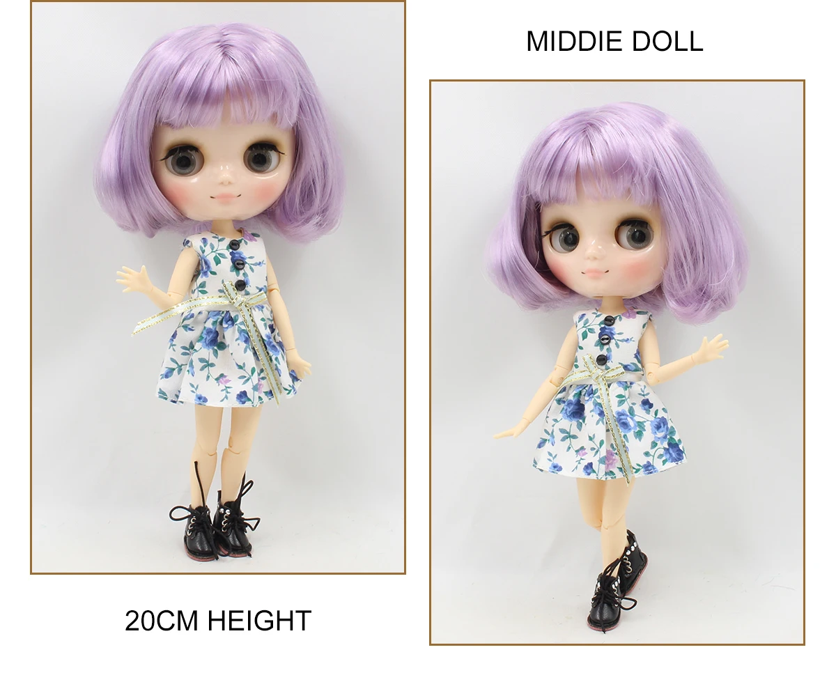Middie Blythe Doll Purple Hair Jointed Body 1