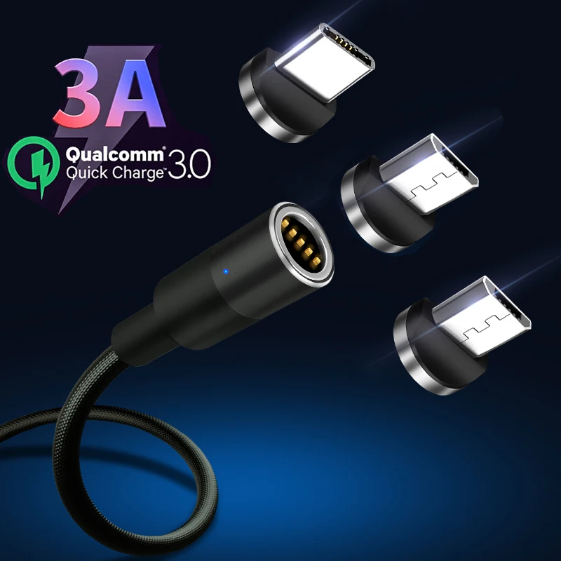 

Robotsky LED QC3.0 Magnetic USB Cable for Huawei P20 Micro USB Cable type C cable Magnet Charger Data Cable for Samsung Xiaomi