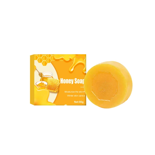 80g Natural Honey Soap: Non-Irritating Face Cleansing Soaps Exfoliates Mite Removal Whitening Moisturizing Oil-control Deep Clean