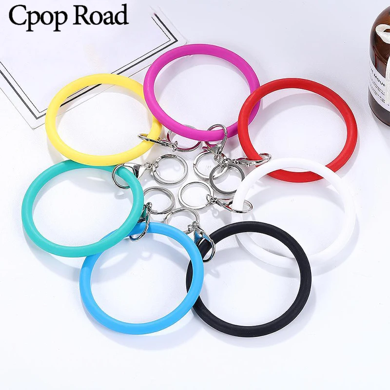 

Cpop Silicone Wristlet Keychain Fashion Jewelry Key Ring Bangle Soft Car Key Chain Holder Accessories Work Out Free Your Hands