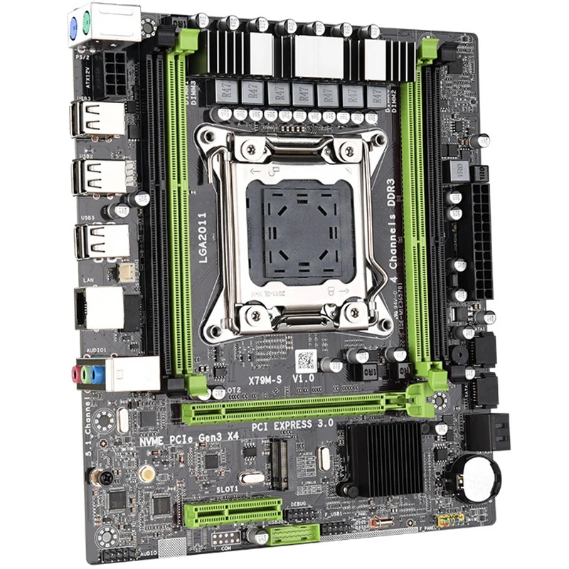 Горячая 3C-X79 M2 материнская плата LGA2011 M ATX USB2.0 PCI-E NVME M.2 SSD поддержка памяти REG ECC и процессор Xeon E5