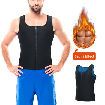 

MUKATU Men Waist Trainer Vest Neoprene Corset Compression Sweat Body Shaper Slimming Shirt Workout Suit Men Shirt Shaperwear 3XL