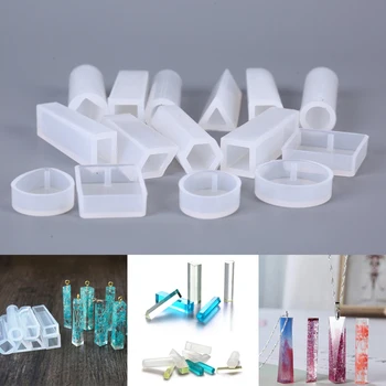 

QrhYK Jewelry Making Silicone Mold Resin Mould Epoxy Circular Column Craft DIY Pendant Jewelry Beads Craft Making Mold Tool