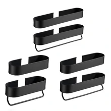 Multifunctional Storage Tray 2-Layer Shampoo Holder Kitchen Shelves Bathroom Organizer Rack with Towel Bar No Drilling