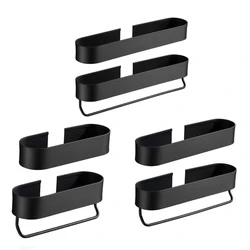 Multifunctional Storage Tray 2-Layer Shampoo Holder Kitchen Shelves Bathroom Organizer Rack with Towel Bar No Drilling