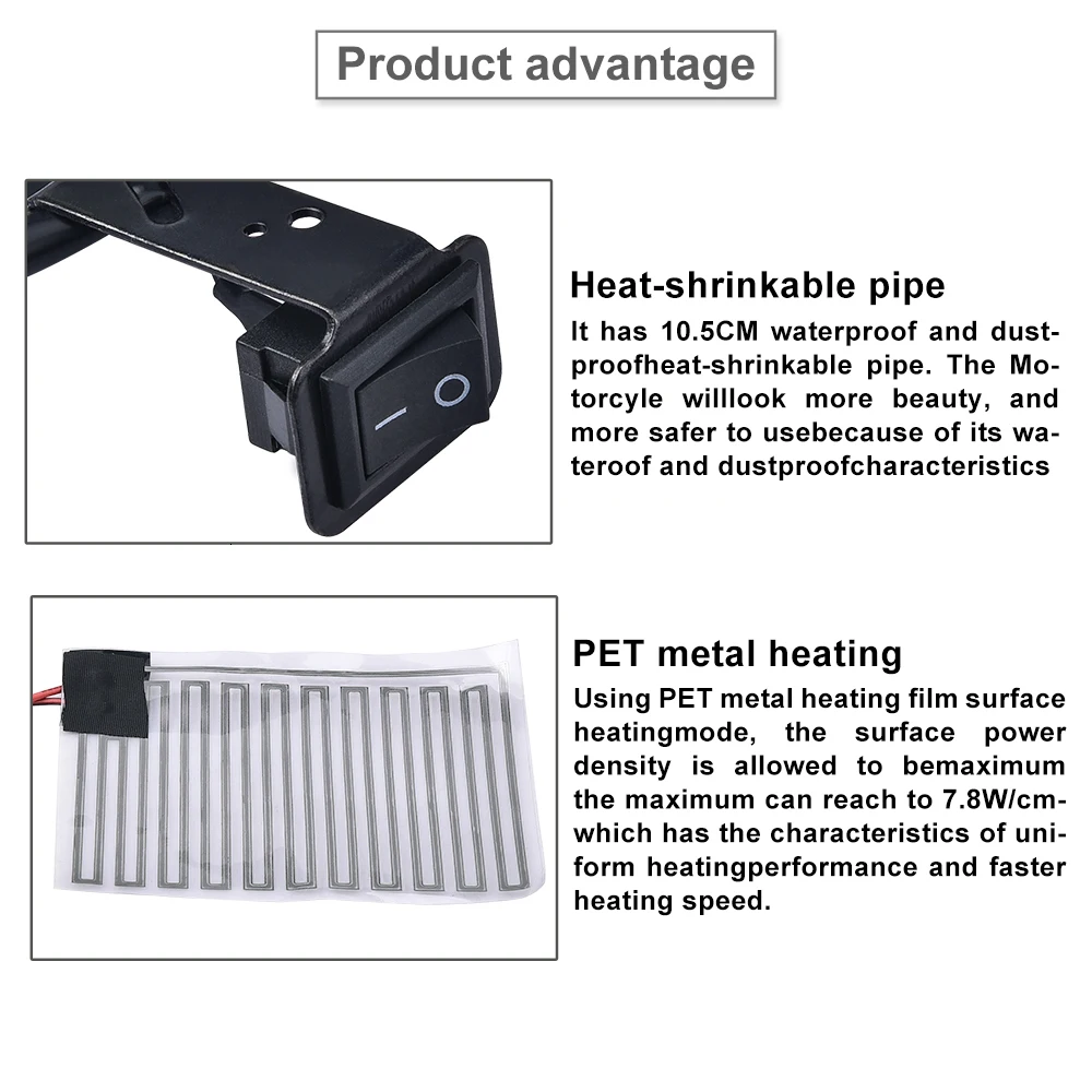 NS Modify 12V Motorcycle Heated Grip Pads Electric Heating Handle Kit Refit Hand Set inserts Handlebar Hand Warmers Universal